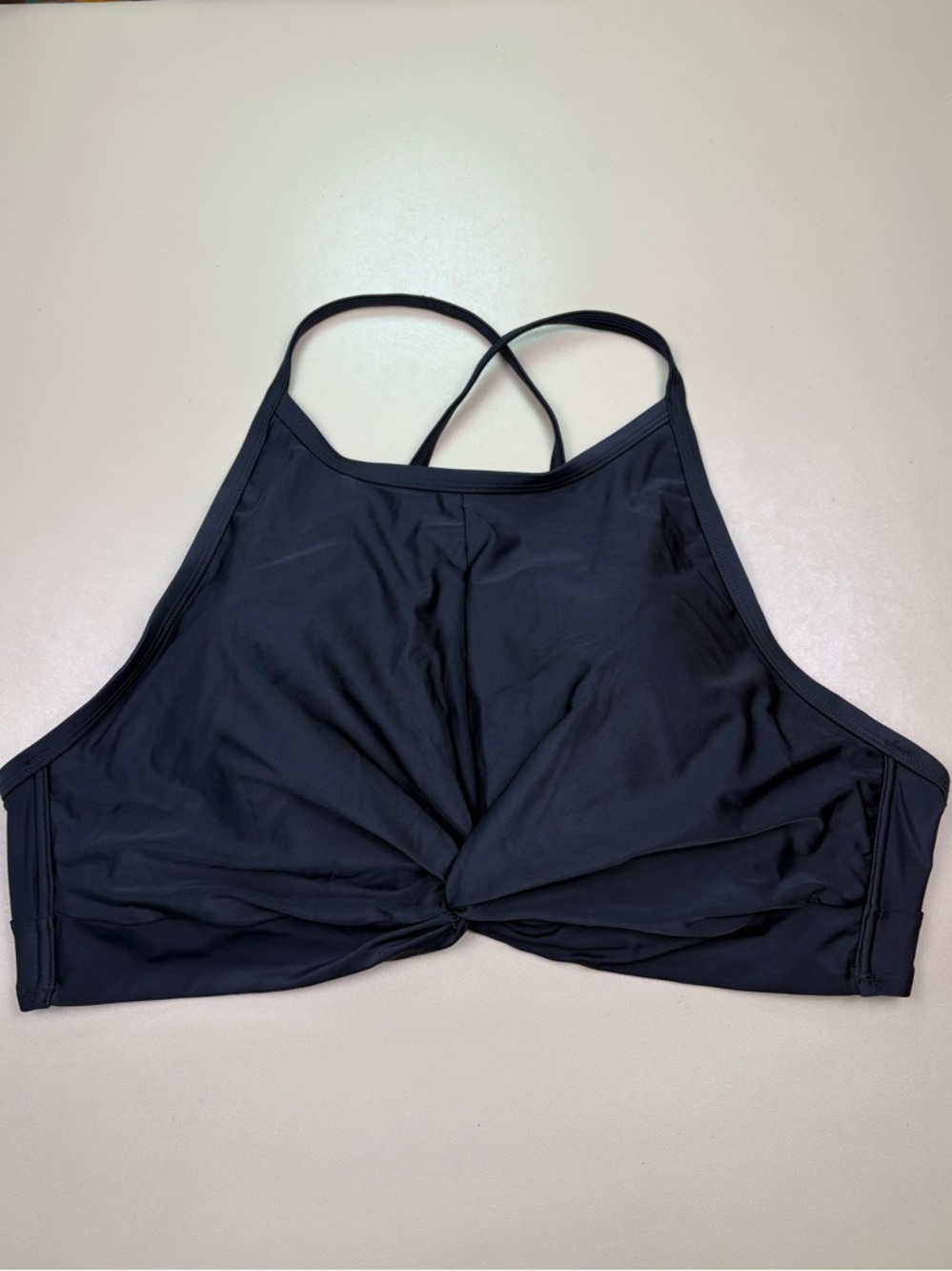 Shade & Shore Black Twist-Front Bikini Top